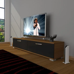 Eko 140 Mdf Std Tv Ünitesi Tv Sehpası - Ceviz - Siyah