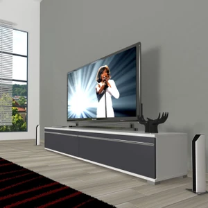 Eko 140T Mdf Tv Ünitesi Tv Sehpası - Beyaz - Antrasit