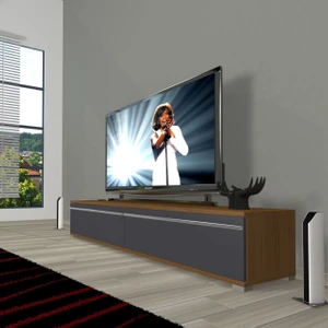 Eko 140T Mdf Tv Ünitesi Tv Sehpası - Ceviz - Antrasit