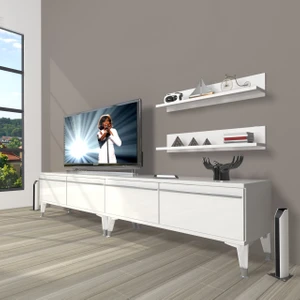 Eko 220T Mdf Silver Tv Ünitesi Tv Sehpası - Parlak Beyaz