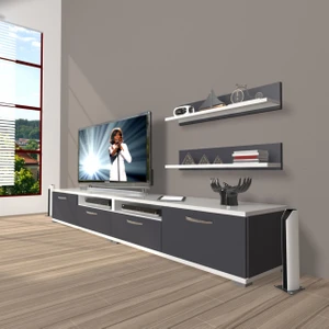 Eko 200R Mdf Tv Ünitesi Tv Sehpası - Beyaz - Antrasit