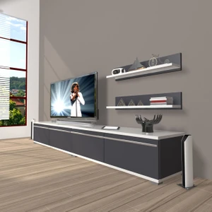 Eko 200T Mdf Tv Ünitesi Tv Sehpası - Beyaz - Antrasit