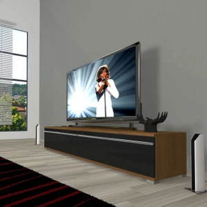 Eko 140T Mdf Tv Ünitesi Tv Sehpası - Ceviz - Siyah