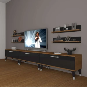 Eko 270R Slm Silver Tv Ünitesi Tv Sehpası - Ceviz - Siyah
