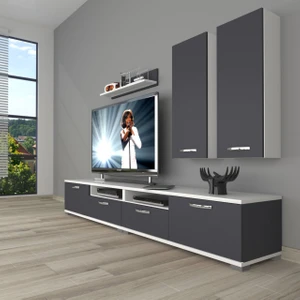 Eko 5200D Mdf Tv Ünitesi Tv Sehpası - Beyaz - Antrasit