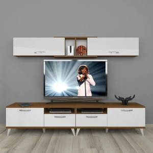 Eko 5220 Mdf Retro Tv Ünitesi Tv Sehpası - Ceviz - Beyaz