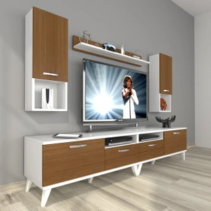 Eko 5220DA Mdf Retro Tv Ünitesi Tv Sehpası - Beyaz - Ceviz