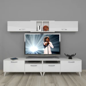 Eko 5220 Mdf Retro Tv Ünitesi Tv Sehpası - Parlak Beyaz