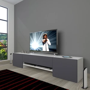 1e1 Mdf Tv Ünitesi Tv Sehpası - Beyaz - Antrasit