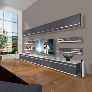 Eko 8y Mdf Tv Ünitesi Tv Sehpası - Beyaz - Antrasit
