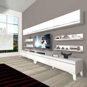 Ekoflex 360Y Mdf Silver Tv Ünitesi Tv Sehpası - Parlak Beyaz