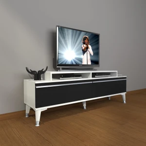 Ekoflex 4 Mdf Silver Tv Ünitesi Tv Sehpası - Beyaz - Siyah