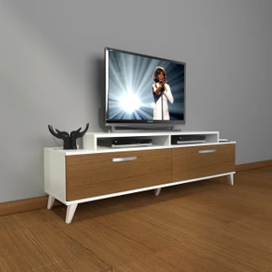 Ekoflex 4 Slm Retro Tv Ünitesi Tv Sehpası - Beyaz - Ceviz