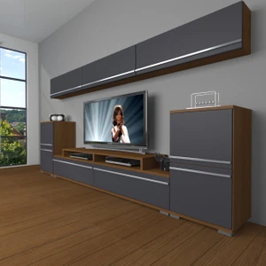 Ekoflex 9 Mdf Tv Ünitesi Tv Sehpası - Ceviz - Antrasit