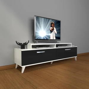 Ekoflex 4 Slm Retro Tv Ünitesi Tv Sehpası - Beyaz - Siyah