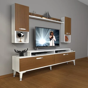 Ekoflex 5da Slm Silver Tv Ünitesi Tv Sehpası - Beyaz - Ceviz