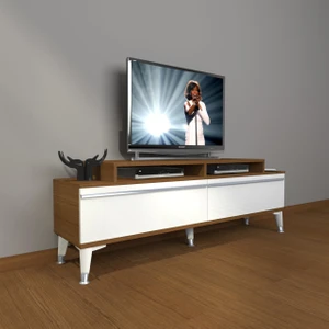 Ekoflex 4 Mdf Silver Tv Ünitesi Tv Sehpası - Ceviz - Beyaz