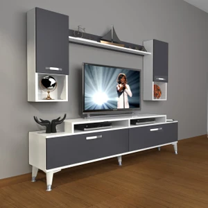 Ekoflex 5da Mdf Silver Tv Ünitesi Tv Sehpası - Beyaz - Antrasit