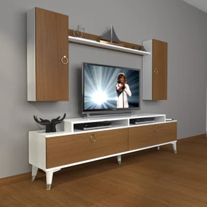 Ekoflex 7 Mdf Gold Tv Ünitesi Tv Sehpası - Beyaz - Ceviz