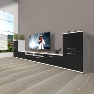 Eko 9200 Slm Tv Ünitesi Tv Sehpası - Beyaz - Siyah