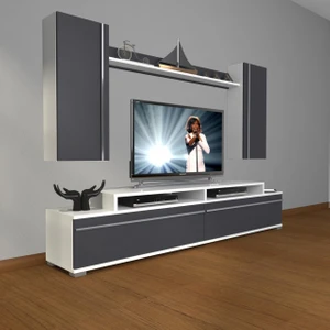 Ekoflex 7 Mdf Tv Ünitesi Tv Sehpası - Beyaz - Antrasit