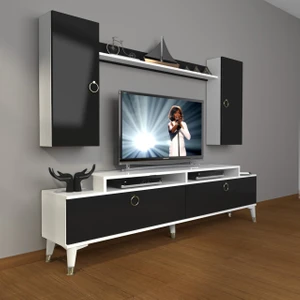 Ekoflex 7 Mdf Gold Tv Ünitesi Tv Sehpası - Beyaz - Siyah