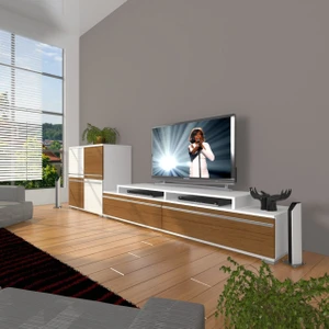 Ekoflex On Mdf Tv Ünitesi Tv Sehpası - Beyaz - Ceviz