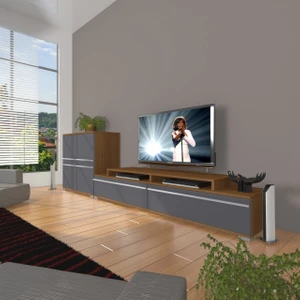Ekoflex On Mdf Tv Ünitesi Tv Sehpası - Ceviz - Antrasit