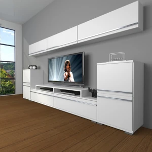 Ekoflex 9 Mdf Tv Ünitesi Tv Sehpası - Parlak Beyaz