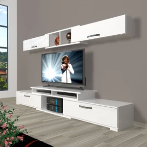 Flex 5130 Mdf Tv Ünitesi Tv Sehpası - Parlak Beyaz