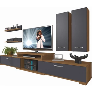 Flex 5d Mdf Tv Ünitesi Tv Sehpası - Ceviz - Antrasit