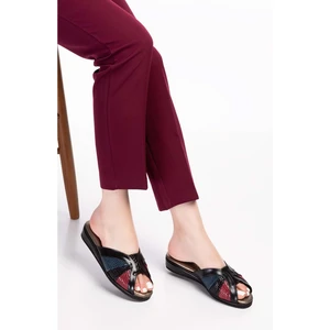 Kadın Hakiki Deri Şık Rahat Ev Terliği KAYAŞ.038 - Multi - 34