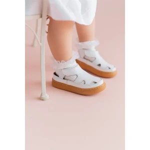 First Step Deri Çocuk Sandalet Krem D-466