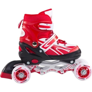 Furkan Toys  F-Sports Kırmızı Ayarlabilir 2+2 Işıklı Metal Alıştırma Pateni Large 38-41
