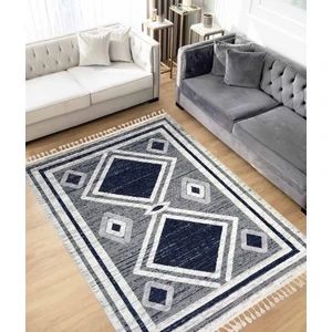 Swan Mavi Shaggy Bukleli Oturma Odası Salon Mutfak Halısı E1347