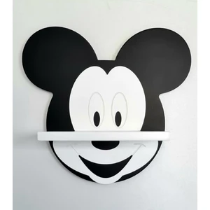 Mickey Mouse Çocuk Odası Rafı Siyah - Beyaz