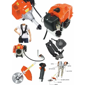 Böhr Orange Profesyonel 4.5 Hp Yan Tipi Benzinli Ot Çalı Çim Biçme Makinesi Tırpanı + Eldiven