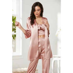 Pierre Cardin  Kadife Saten 3'lü Pijama Takım  - 2075