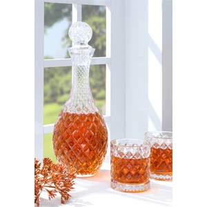 Cam Kapaklı Şişe Sürahi 2 Bardaklı Set