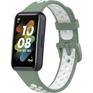 PLZ Shop Huawei Bandı 7/7 Nfc Işık Yeşil + Beyaz İçin Nefes Alabilir Silikon İzleme Bandı (Yurt Dışından)