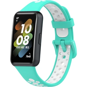 PLZ Shop Huawei Bandı 7/7 Nfc Cıan + Beyaz İçin Nefrebli Silikone Site Bantı (Yurt Dışından)