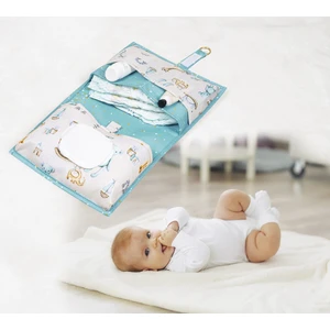Baby Kullanımı Kolay Desenli Taşınabilir Alt Bakım Çantası (Mavi)