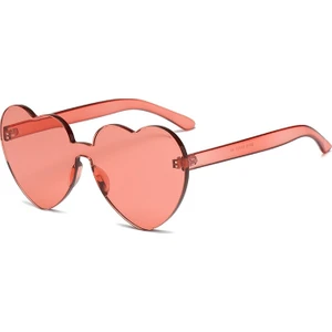 Zszh Kadınlar Için UV400 Korumalı Kalp Şeklinde Güneş Gözlüğü - Pembe (Yurt Dışından)