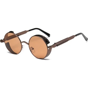 Zszh Metal Yuvarlak Çerçeve Steampunk Retro Sunges Gözlük (Yurt Dışından)