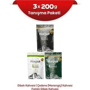 Tarihi Harput 1516 Dibek Kahvesi 200G + Menengiç (Çedene) Kahvesi 200G + Fıstıklı Dibek Kahvesi 200G