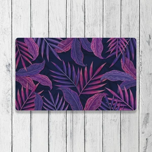 Mor Tropikal Desenli Dijital Baskılı 50X70CM Dekoratif Çok Amaçlı Iç ve Dış Kapı Paspası