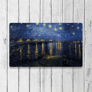 Van Gogh Yıldızlı Gece 2 Dijital Baskılı 50X70CM Dekoratif Çok Amaçlı Iç ve Dış Kapı Paspası