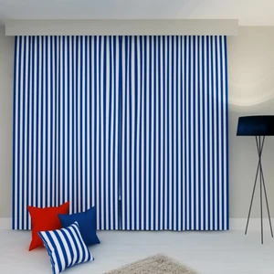 Mavi Beyaz Çizgili 350X200 cm Balkon Perdesi, Balkon Çadır Brandası, Balkon Güneşlik