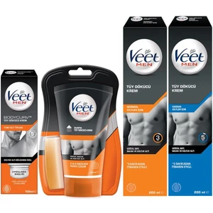 Veet Men 200 ml Tüy Dökücü Krem + Hassas 200 ml Krem + 150 ml Duşta Krem + 100 ml Koltuk Altı Özel