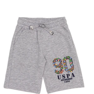 U.S. Polo Assn. Erkek Çocuk Gri Melanj Örme Şort 50252223-VR086